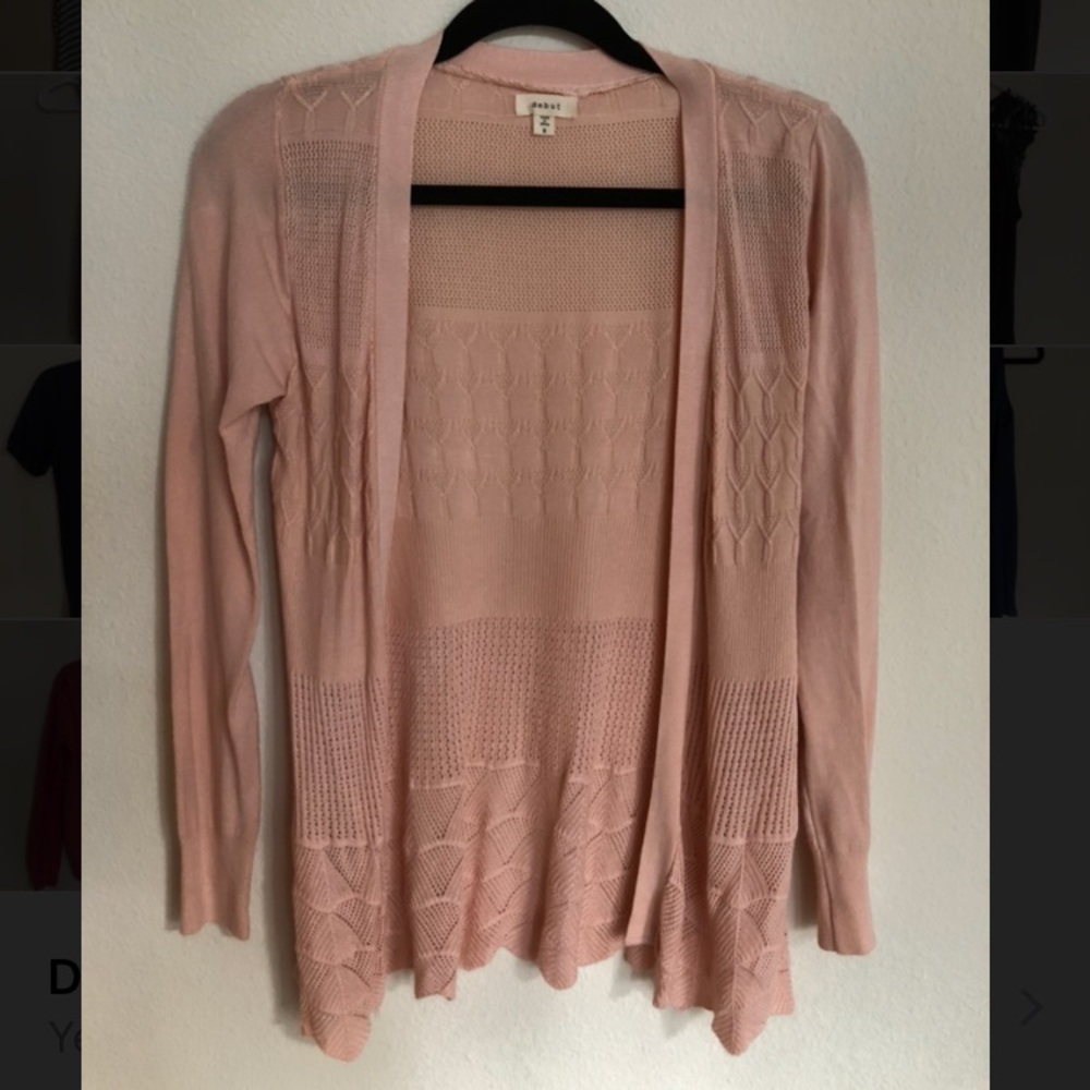 Light pink cardigan $12